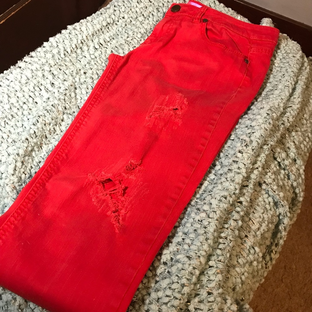 Red jeans